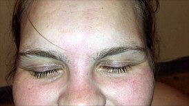 thick teen gagging and cumming on huge fat cock as she deepthroats with huge cum bath in hardcore bukkake