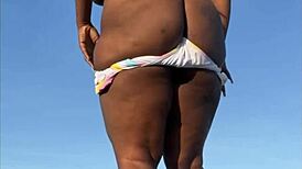 Day At The Beach With Big Ass Milf Natural Tits Ebony Mature