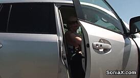 Unfaithful uk mature lady sonia flaunts her huge breasts