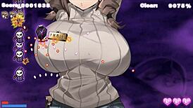 Succubus-Chan Milks Cowgirl's Huge Tits In Hentai Game