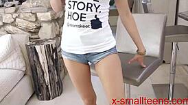 Petite Teen Deepthroats Huge Cock