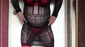 Bisexual Crossdresser Licks His Cumshot Off His Hand