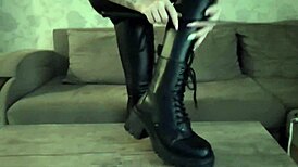 Dominatrix Nika makes you lick dirty boots