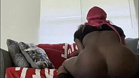 Ebony Teen Rides Monster Cock Alone