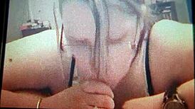 BBW wife gives intense blowjob leading to facial cumshot