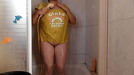 i recorded my busty neighbor masturbating in the shower with big wet tits