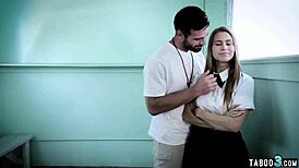 teen 18+ seduced her old teacher and got fucked hard after class