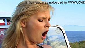 Sexy Blonde Girl Drilled Anal Outdoors