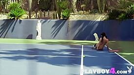 sexy noemi moon posing naked on tennis court