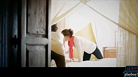 Lesbian chicks using dildo after licking