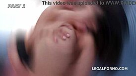 nicole black endures rough double anal, gaping, and creampie in lingerie