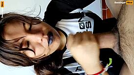 Visiting my cousin ends with fucking while her boyfriend waits, pov blowjob and assfucking