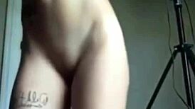 hot girl feels intense pleasure masturbating and riding dildo