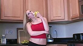I can't believe Melody goes topless eating a banana!