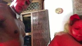 Tatuado Carioca bangs blonde Melissa Alecxander publicly at Carnaval.