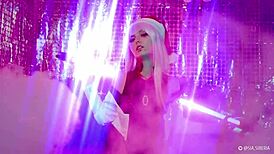 Lucy rides and gets creampie on christmas.