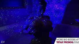 I can't stop staring at those blue big tits in the bath tub as she soaks and plays with them