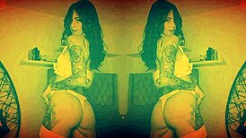 Gia baker explores her body while dancing in front of camera