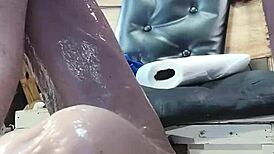 Mr Hankeys Solo Dildo Riding Action