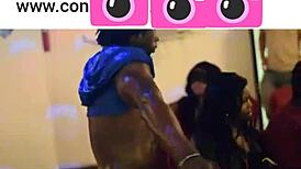 oh wow, freak sucks that male stripper's big black cock and gets a creampie 😍