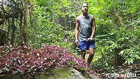 I climbed the trail and met a guy jerking off, couldn't resist and we came together