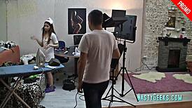 Nurse In Seductive Photoshoot With Stockings And Legs