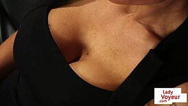 Inked cutie guides voyeur guy