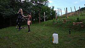 Wow, Beth the goth domina trains her shemale horseman in HD! 😈