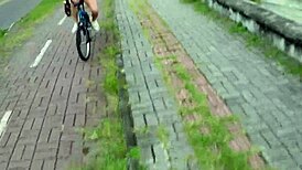 Two Attractive Women Cycling Without Underwear In The Rain