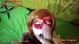 Mi amo pounds me hard in wild BDSM session, cums on my face!