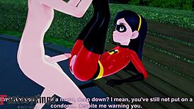 violet parr enjoys a short video in the park