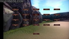 Hornet monster girl trapped by lesbian purple slime in hentai game