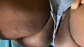 Ebony hotwife in solo session