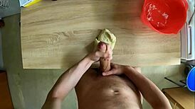 Gay Solo Uses Food As Anal Toy