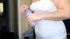 Brunette BBW Gives Intense Blowjob to Fat Cock