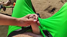 i gave a risky handjob to my teen stepsister at the public beach, almost caught by police