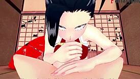 Momo Yaoyorozu Delivers Intense POV Blowjob and Titjob