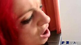 Redhead fucks wildly in hotel after party night