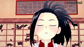 Momo Yaoyorozu Delivers Intense POV Blowjob and Titjob