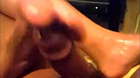 Juicy asian toes tease big black cock