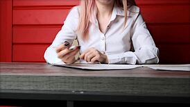 college girl kira loster masturbates in uniform to brighten your day