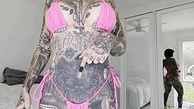 micro bikini tattoo tour closeup with melody radford showing the next tattoos she's getting.