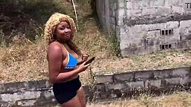 Nina almost caught sucking Don's big cock by the river