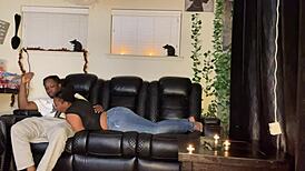 movie nite with stepsister she grabd my dik and made me cum on tits