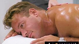 Intense Emotions Surge As Hung Chad White Ravages Rookie Masseuse's Pussy With Boss Watching Closely