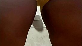 hidden camera catches latina employee with big ass and tits urinating