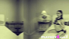 Amazing brunette milf kelsi shay rips clothes for naked sensual striptease show