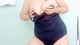 striptease with ripped clothes and shaved pussy?