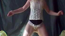 If Only He Knew Me Dancing in Silk Panties. Naughty Milf Fun