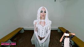 vr conk lily larimar as emma frost in x-men parody